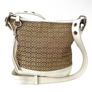 Coach Vintage Convertible Slim F10417 Signature Logo Canvas Leather